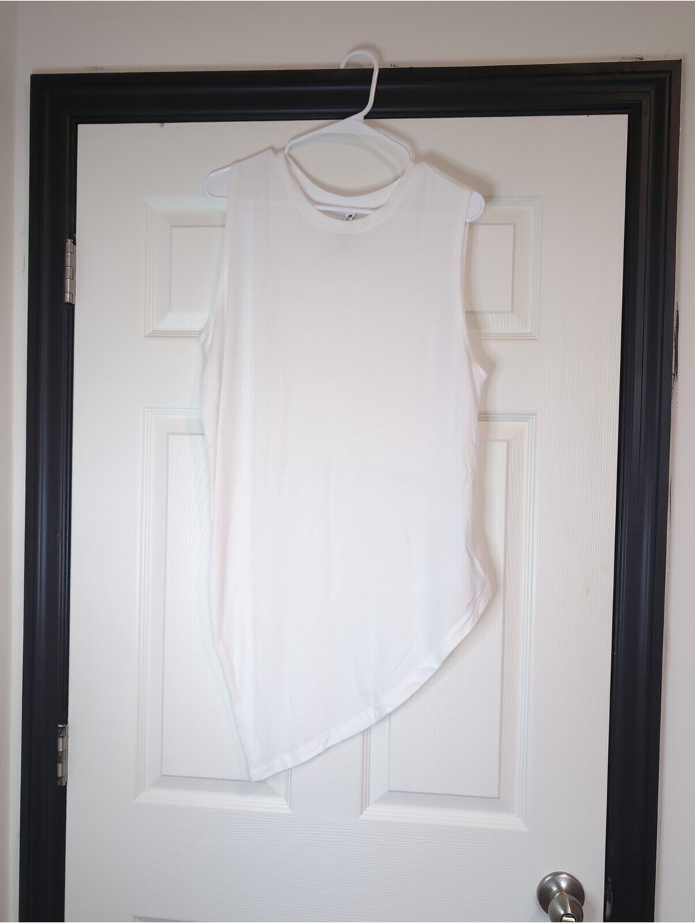 Large Athleta asymmetrical white tank top